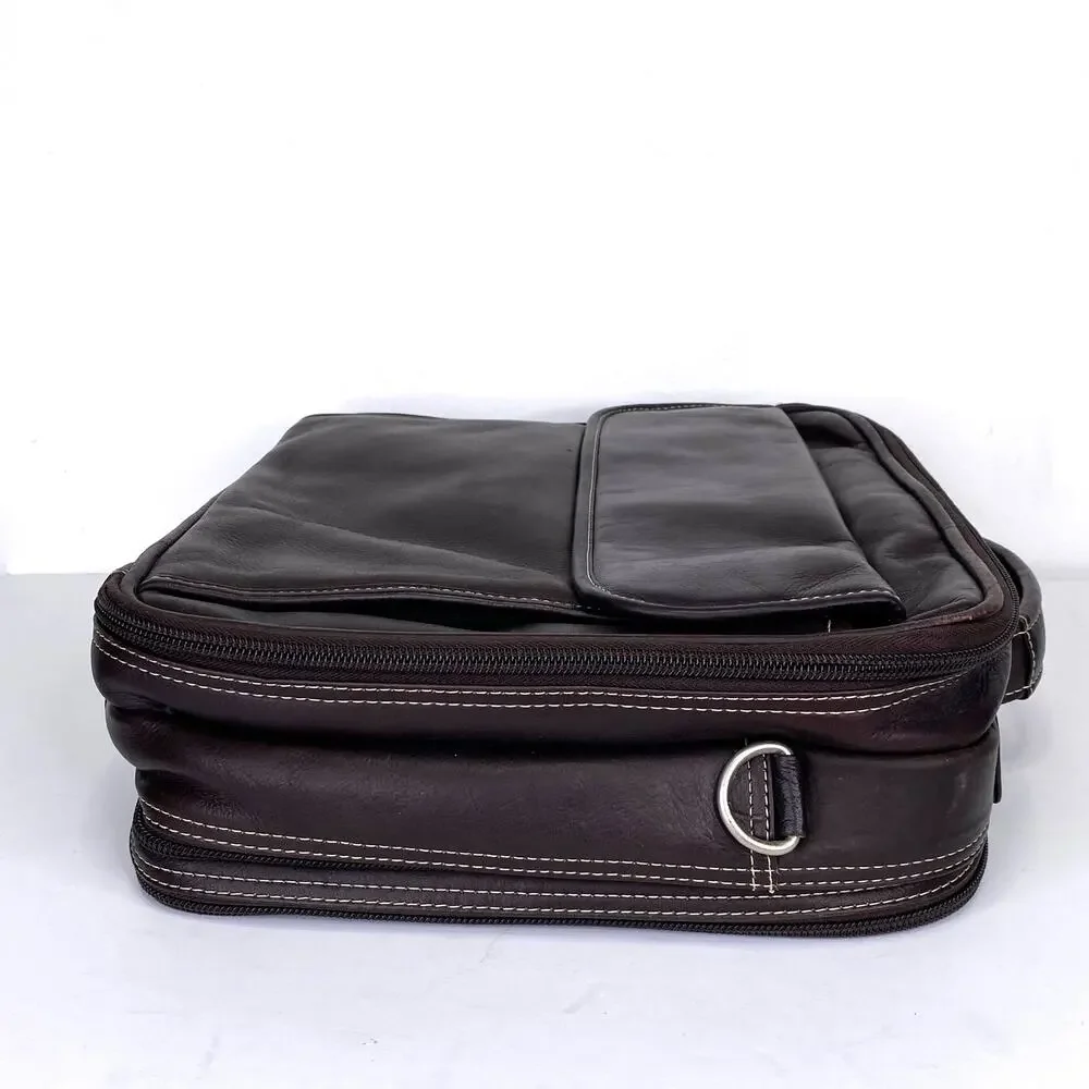 Maroon Leather Laptop Bag Vintage Latico Briefcase Travel File Organize Business